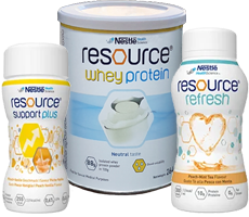 Assortment of Resource nutritional supplement products.