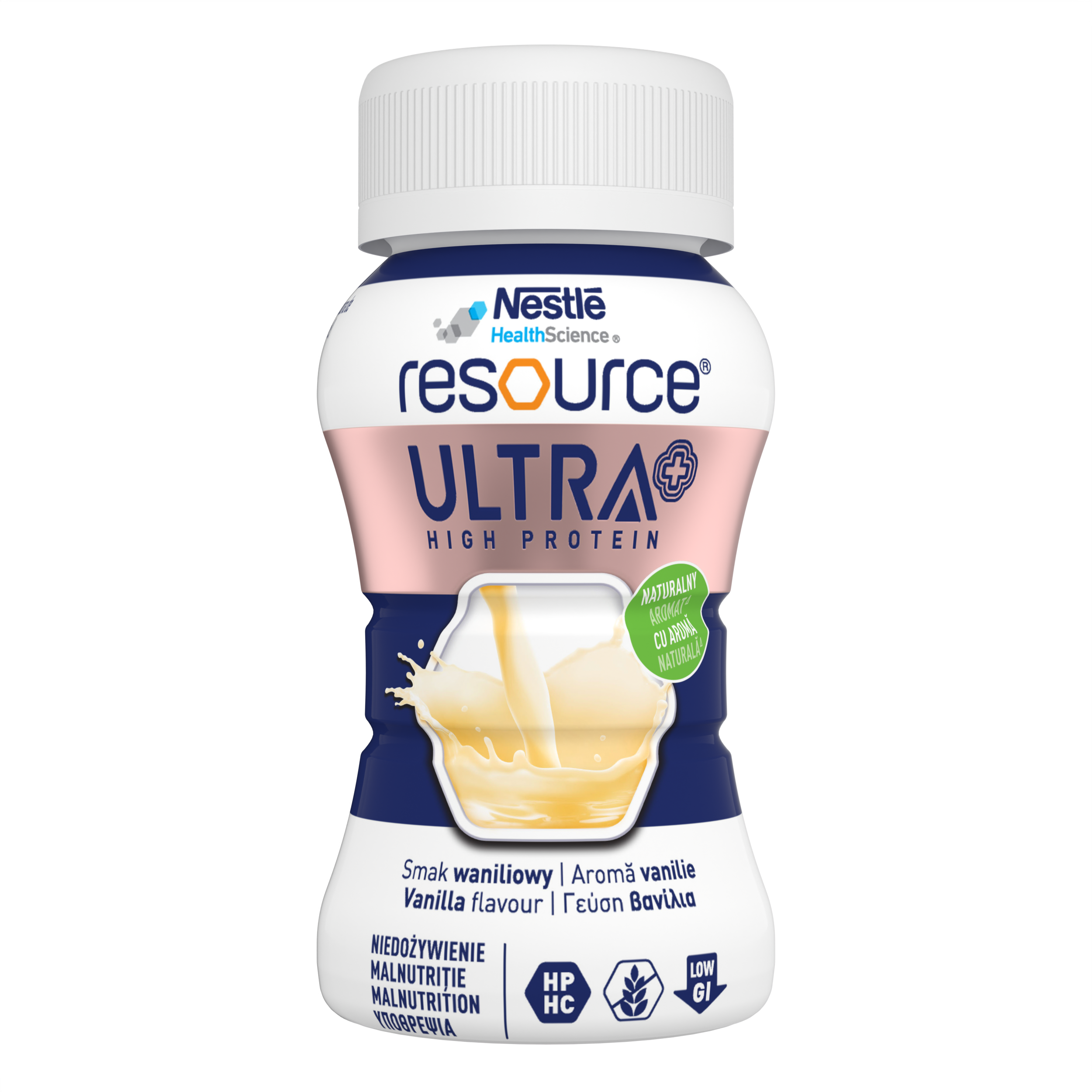 Bottle of Nestlé Resource Ultra high‑protein vanilla‑flavour drink