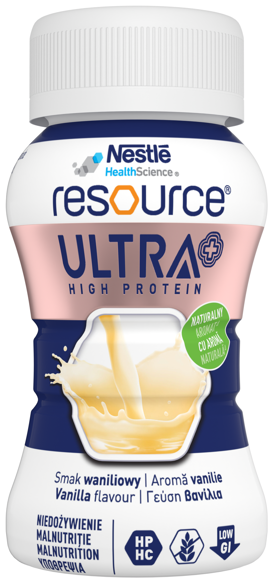 Bottle of Nestlé Resource Ultra high‑protein vanilla‑flavour drink.