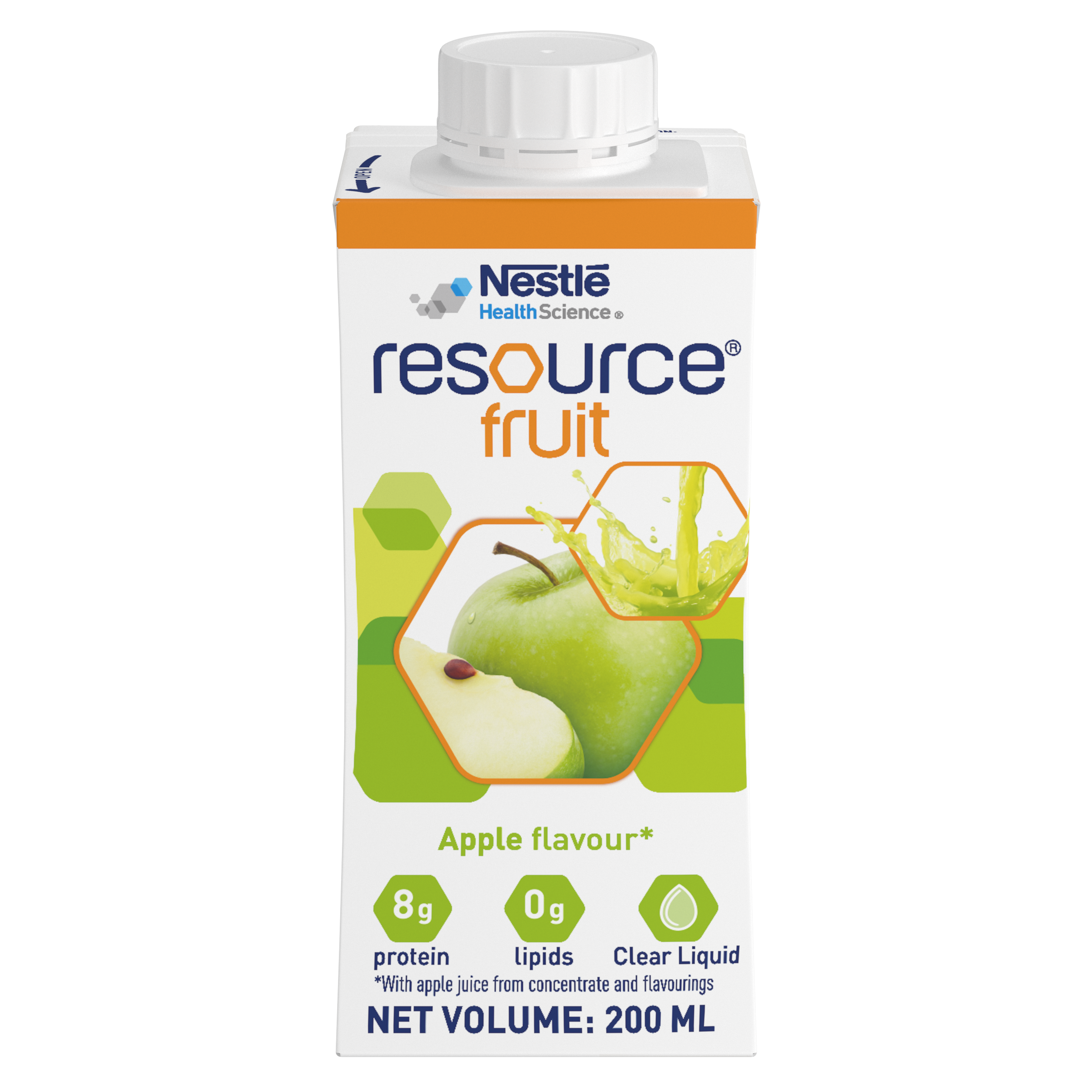 Carton of Nestlé Resource Fruit apple-flavour clear liquid drink